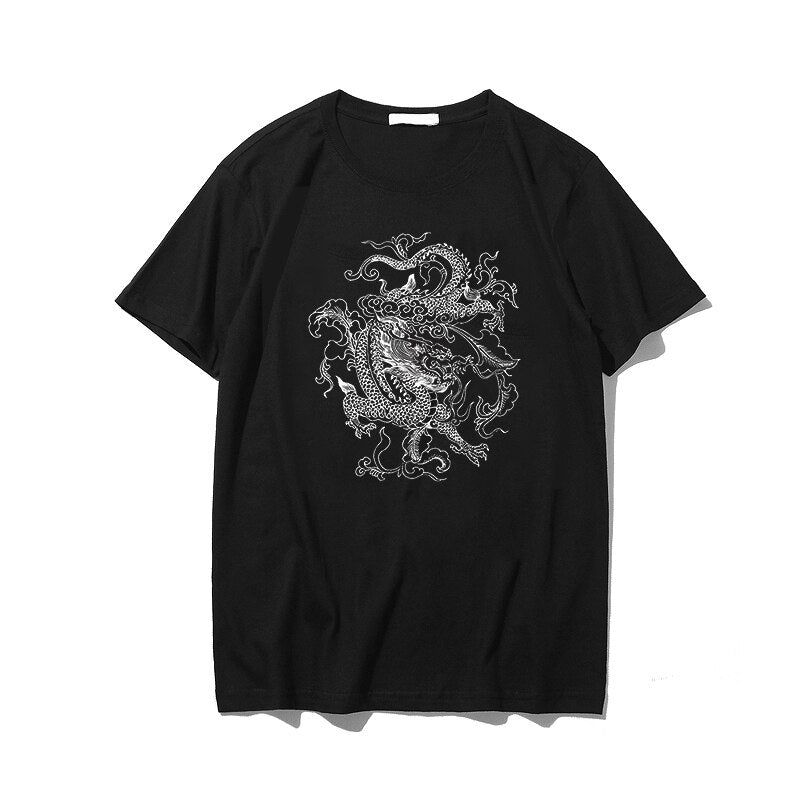 T-Shirt Noir Egirl - Dragon Coréen